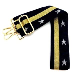 NEW! Black/Gold Stars & Stripes Adjustable Strap NWT